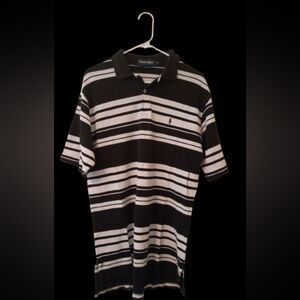 Polo by Ralph Lauren Black and White Striped Polo Shirt Size Large